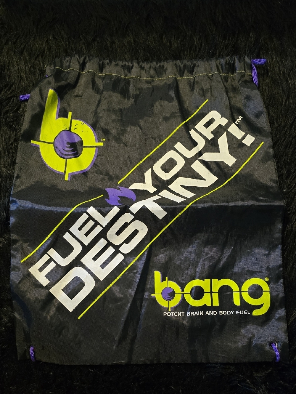 Bang Energy 'Fuel Your Destiny' Drawstring Bag - Black & Neon Yellow